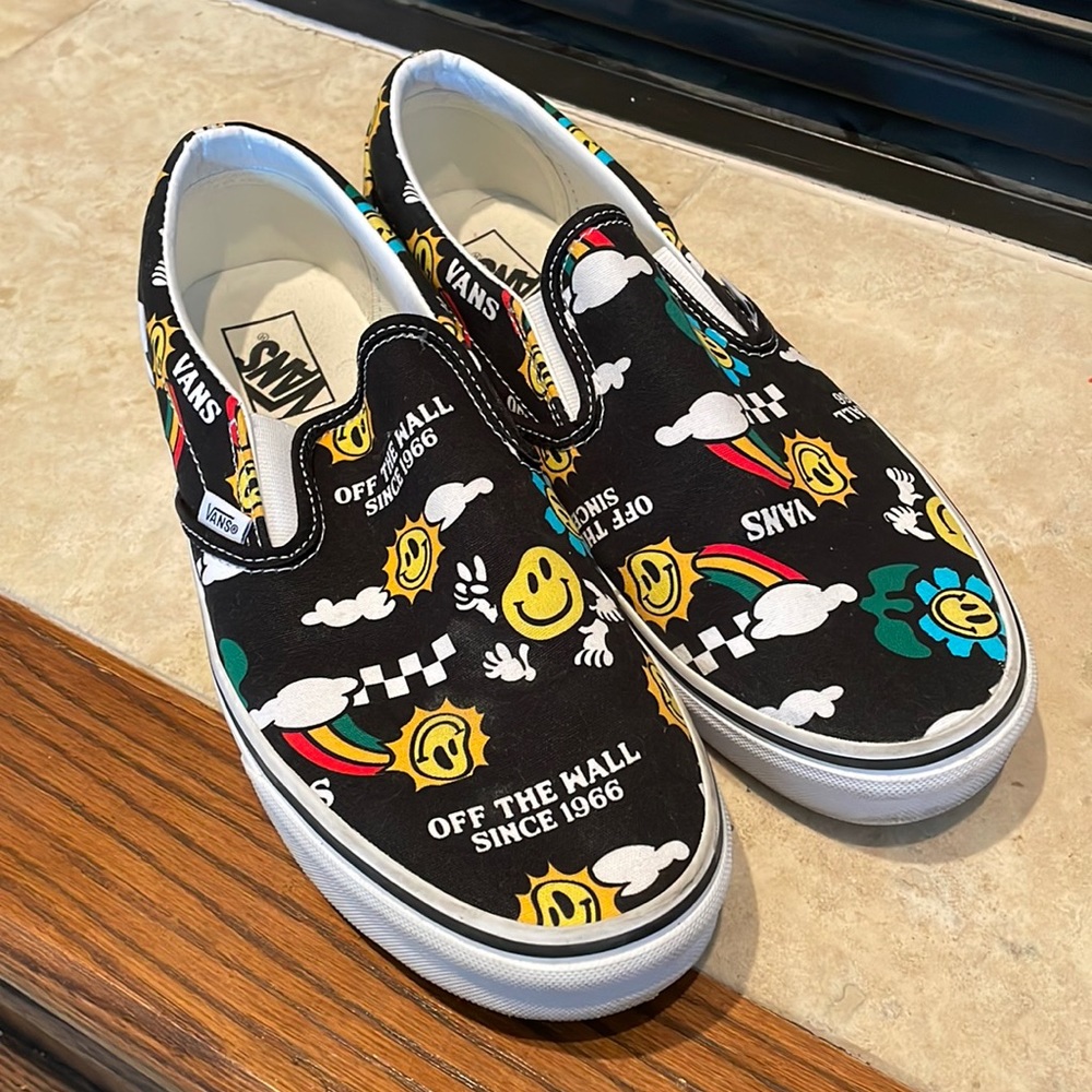 Vans Men's Better Day Black & True White Classic Slip-On Skate Shoes